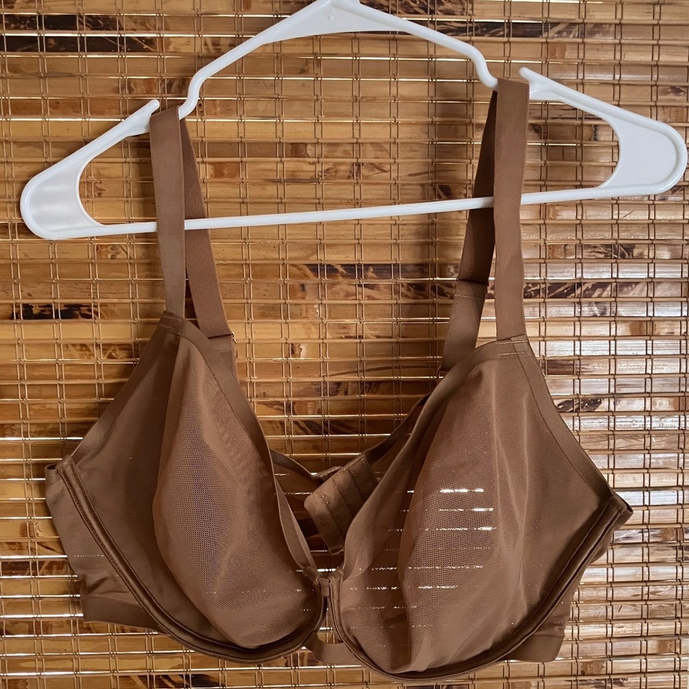 Auden Women Tan Brown Unlined Demi Coverage Underwire Mesh Bra 42DD RN 17730
